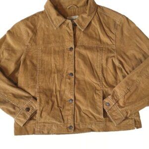 Vintage LL Bean Barn Coat Chore Jacket Women's Size Petite Large Lined Corduroy